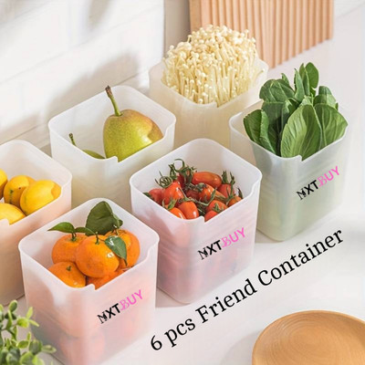 NXTBUY Plastic Grocery Container  - 1000 ml(Pack of 6, Clear)