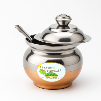 CHEF TURTLES Stainless Steel, Copper Utility Container  - 300 ml(Silver)