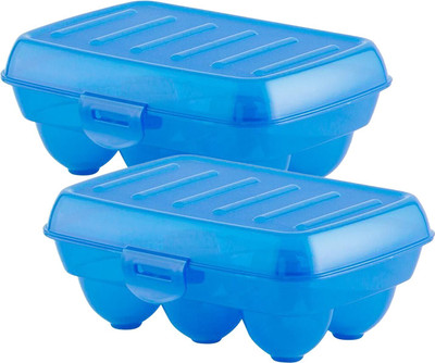 KUBER INDUSTRIES Plastic Egg Container  - 270 ml(Pack of 2, Blue)