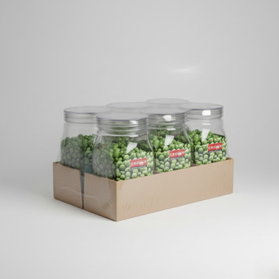 CROWN Plastic Fridge Container  - 750 ml(Pack of 6, Clear)