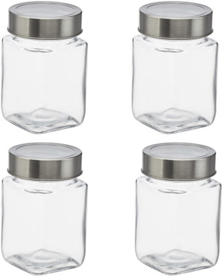 StopShop Glass Utility Container  - 210 ml(Pack of 4, Grey)