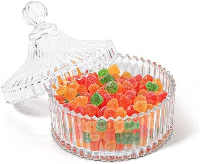 Prachi Glass Cookie Jar  - 300 ml(Clear)