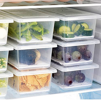 TOLXI Plastic Fridge Container  - 1000 ml(Pack of 6, White)