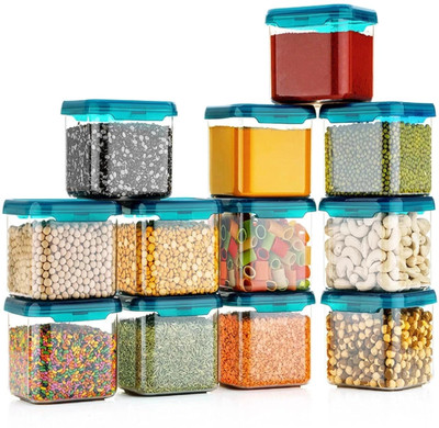 Linear Plastic Grocery Container  - 550 ml(Pack of 12, Blue)