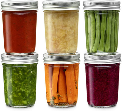 DEEP ENTERPRISE Glass Grocery Container  - 500 ml(Pack of 6, Clear)