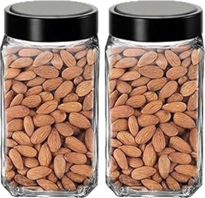 MOOZICO Glass Pickle Jar  - 1000 ml(Pack of 2, Clear)