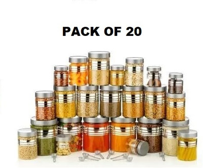 Flipkart SmartBuy Plastic Grocery Container  - 1200 ml, 650 ml, 350 ml, 250 ml(Pack of 20, Silver)