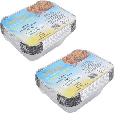 Raga Plus Aluminium Utility Container  - 450 ml(Pack of 2, Silver)
