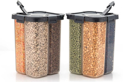 ADMONITION Plastic Grocery Container  - 2000 ml(Pack of 2, Black)