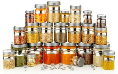 COZYBUYER Plastic Grocery Container  - 2.5E12 ml(Pack of 24, Silver)