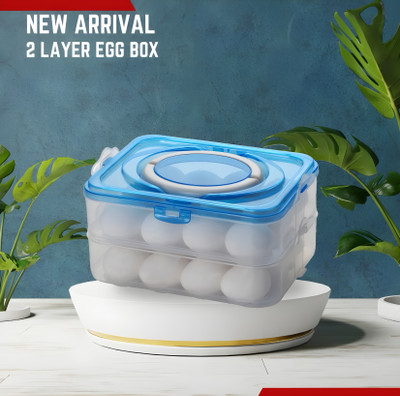premium mart Plastic Egg Container  - 2 dozen(Blue)