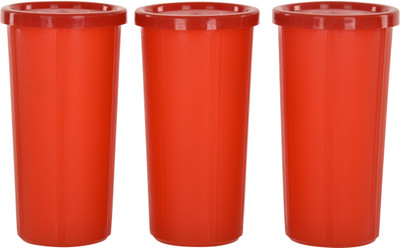 Cutting EDGE Polypropylene Grocery Container  - 350 ml(Pack of 3, Red)