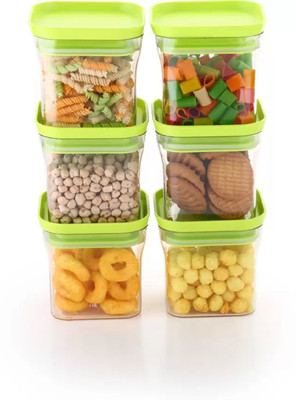 Analog Kitchenware Plastic Grocery Container  - 550 ml(Pack of 6, Green)