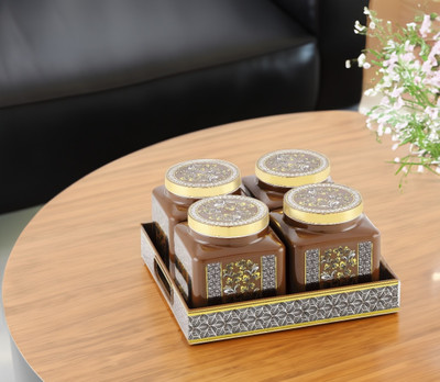 Nabhya Plastic Grocery Container  - 500 ml(Pack of 4, Brown)