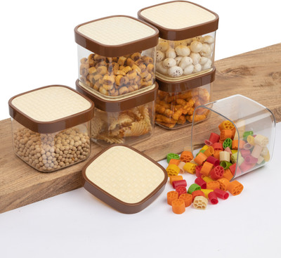 Flipkart SmartBuy Plastic Grocery Container  - 700 ml(Pack of 6, Brown)