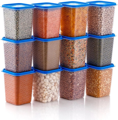 DCIND Plastic Grocery Container  - 1000 ml(Pack of 12, Black)