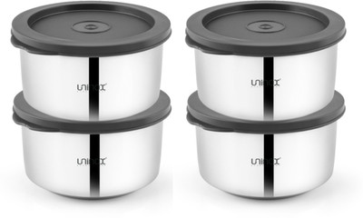 UNINOX Stainless Steel Utility Container  - 500 ml(Pack of 4, Grey)
