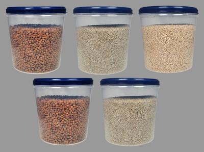 AK HUB Plastic Grocery Container  - 5000 ml(Pack of 5, Blue)