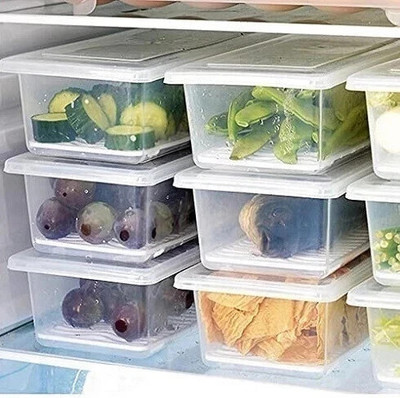 RABBITO Plastic Fridge Container  - 1500 ml(Pack of 6, Clear)