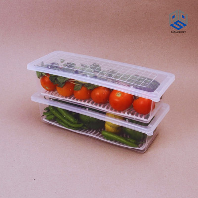PARAMDHYEY Plastic Fridge Container  - 1500 ml(Pack of 2, Clear)