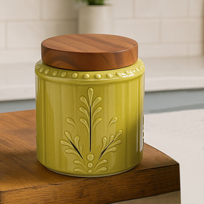 StyleMyWay Ceramic Utility Container  - 500 ml(Green)