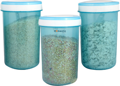 HOMESTIC by Kuber Industries Plastic Grocery Container  - 500 ml(Pack of 3, Blue)
