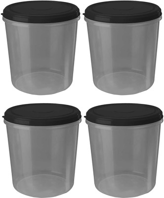 N H Enterprise Plastic Utility Container  - 5000 ml(Pack of 4, Black)