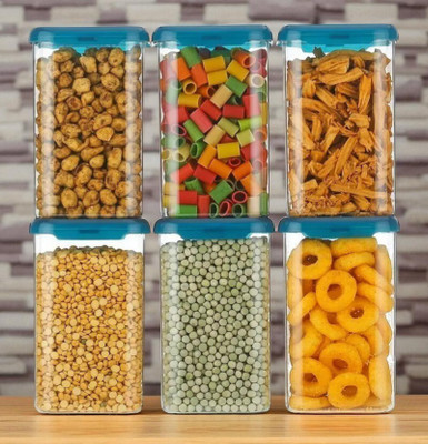 forsel Plastic Grocery Container  - 1100 ml(Pack of 6, Blue)