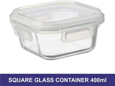 Nandhika Glass Utility Container  - 400 ml(White)