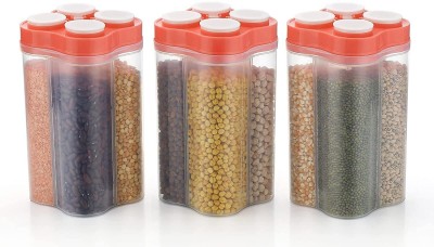 HASHONE Plastic Grocery Container  - 2500 ml(Pack of 3, Red)