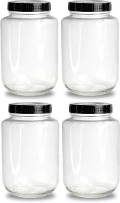 vency shoppy Glass Grocery Container  - 2000 ml(Pack of 4, Clear)