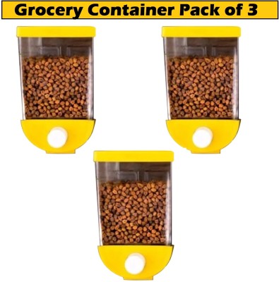 ZURU BUNCH Plastic Grocery Container  - 1100 ml(Pack of 3, Yellow)