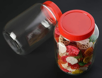 Sitaram Creation Glass Grocery Container  - 1500(Pack of 2, Clear)