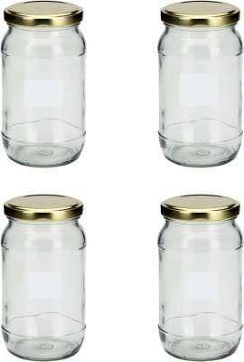 Somil Glass Cookie Jar  - 400 ml(Pack of 4, Clear)