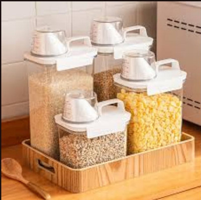 asd Plastic Grocery Container  - 500 ml(Pack of 4, Transparent)