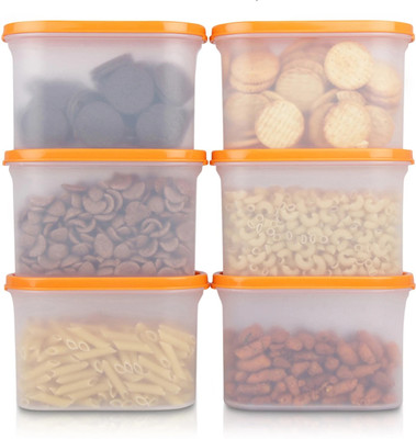 Cutting EDGE Polypropylene Grocery Container  - 1200 ml(Pack of 6, Orange)