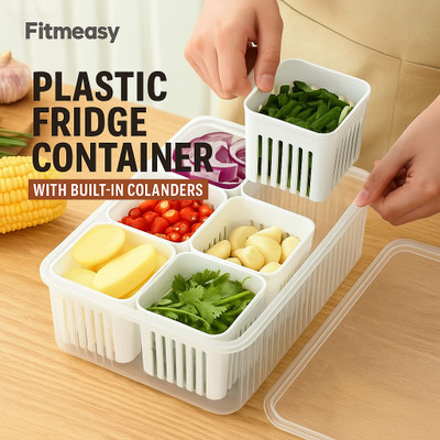 Fitmeasy Plastic Fridge Container  - 2200 ml(Clear)