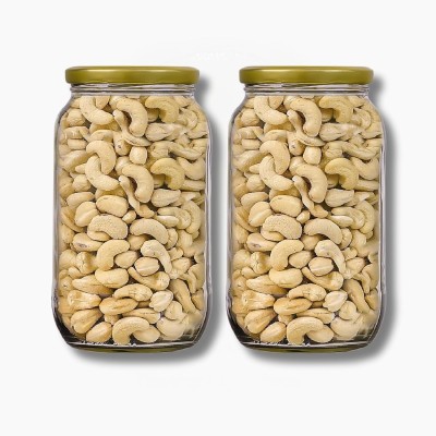 Tanlesa Glass Pickle Jar  - 1000 ml(Pack of 2, Gold, Clear)