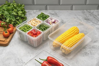 NEWSPARSH Plastic Fridge Container  - 2200 ml(White)