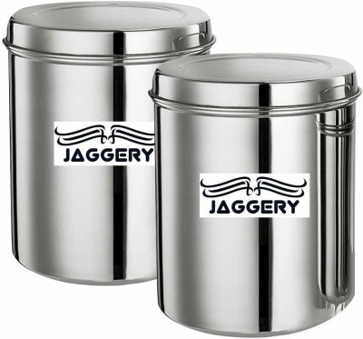 JAGGERY Steel Grocery Container  - 2.5 L(Pack of 2, Silver)