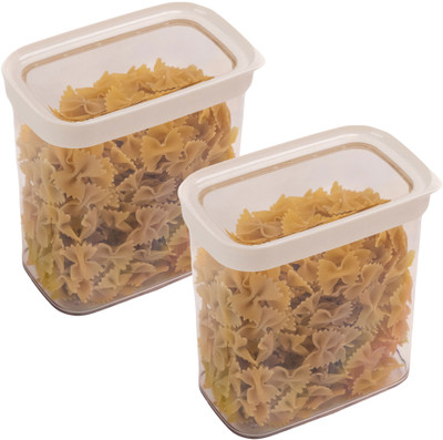 Stacpro Polypropylene, Plastic Grocery Container  - 1700 ml(Pack of 2, White)