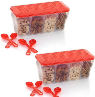 ksquare Plastic Utility Container  - 1500 ml(Pack of 2, Red)