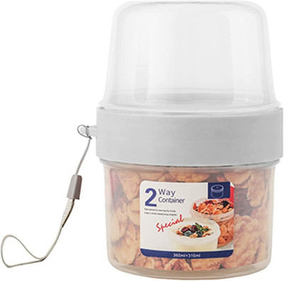 HEXONIQ Polypropylene Cookie Jar  - 360 ml, 310 ml(Clear)