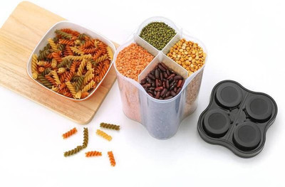 koktailkitchen Plastic Grocery Container  - 2400 ml(Black)