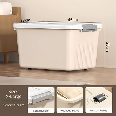 Prefact Plastic Grocery Container  - 11 kg(Off White)