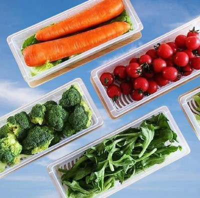 MINAG Plastic Fridge Container  - 1500 ml(Pack of 6, White)