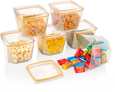 ENLINK Plastic Grocery Container  - 500 ml(Pack of 6, Clear)