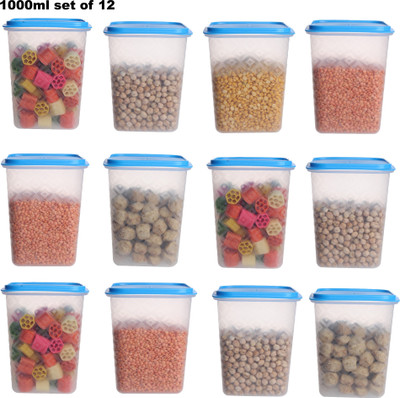 Loknath Plastic Utility Container  - 1000 ml(Pack of 12, Blue)