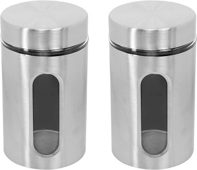 Flipkart SmartBuy Steel, Glass Grocery Container  - 1200 ml(Pack of 2, Silver)