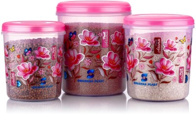 FEEDNIX Plastic Grocery Container  - 5 kg, 7.5 kg, 10 kg(Pack of 3, Pink)